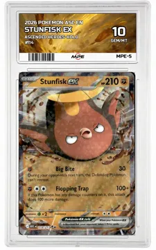 2026 POKEMON ASC EN Ascended Heroes-HOLO #114 STUNFISK EX MPE 10 GEM/MT — graded card up for auction