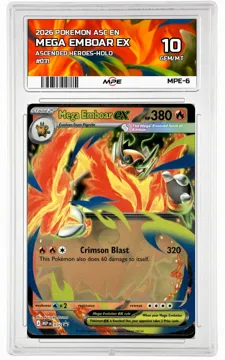 2026 POKEMON ASC EN Ascended Heroes-HOLO #031 MEGA EMBOAR EX MPE 10 GEM/MT — graded card up for auction