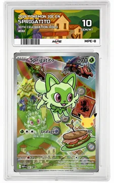 2026 POKEMON 30C EN 30th Celebration-HOLO #061 SPRIGATITO MPE 10 GEM/MT — graded card up for auction