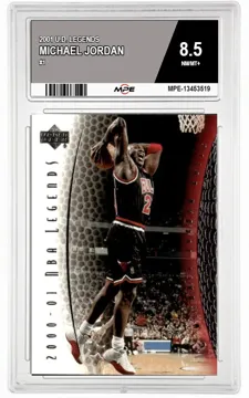 2001 U.D. LEGENDS #1 MICHAEL JORDAN MPE 8.5 NM/MT+ — graded card up for auction