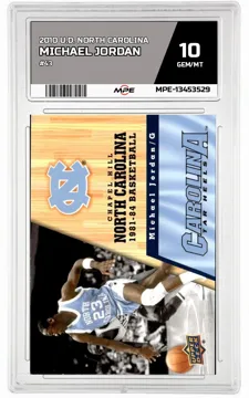 2010 U.D. NORTH CAROLINA #43 MICHAEL JORDAN MPE 10 GEM/MT — graded card up for auction