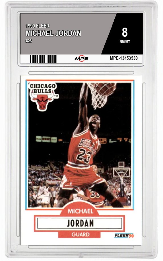 1990 FLEER #26 MICHAEL JORDAN MPE 8 NM/MT — graded card auctioned from the MPE vault