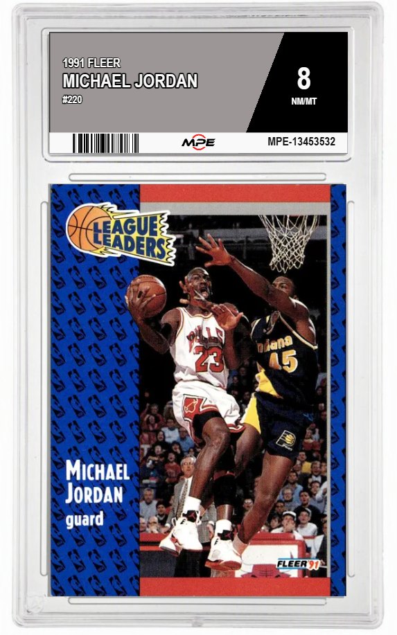 1991 FLEER #220 MICHAEL JORDAN MPE 8 NM/MT — graded card auctioned from the MPE vault