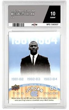 2010 U.D. NORTH CAROLINA #164 MICHAEL JORDAN MPE 10 GEM/MT — graded card up for auction