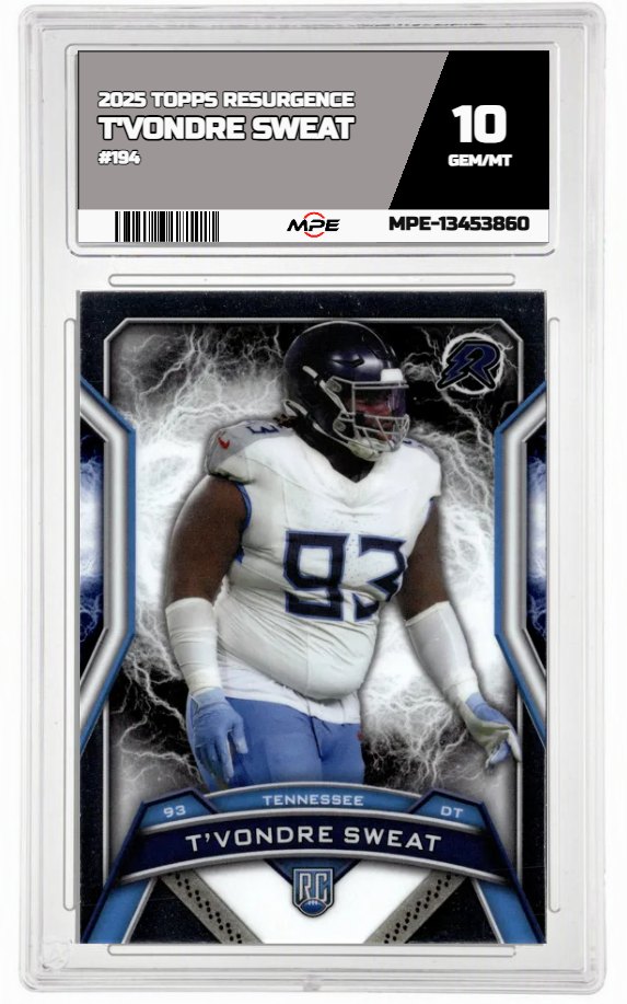 2025 TOPPS RESURGENCE #194 T'VONDRE SWEAT MPE 10 GEM/MT — graded card auctioned from the MPE vault