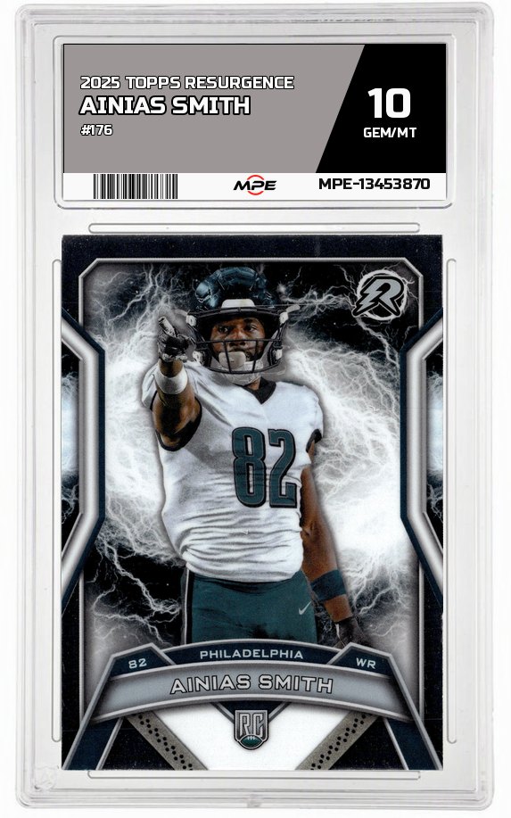 2025 TOPPS RESURGENCE #176 AINIAS SMITH MPE 10 GEM/MT — graded card auctioned from the MPE vault