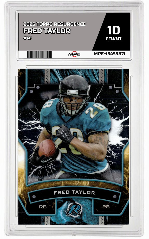 2025 TOPPS RESURGENCE #46 FRED TAYLOR MPE 10 GEM/MT — graded card auctioned from the MPE vault