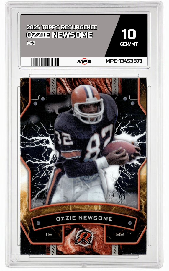 2025 TOPPS RESURGENCE #23 OZZIE NEWSOME MPE 10 GEM/MT — graded card auctioned from the MPE vault
