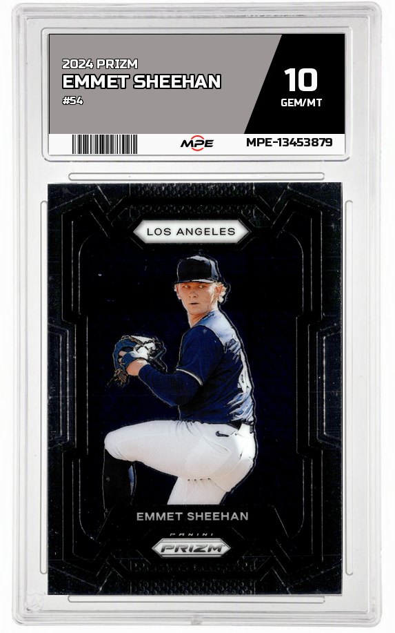 2024 PRIZM #54 EMMET SHEEHAN MPE 10 GEM/MT — graded card auctioned from the MPE vault