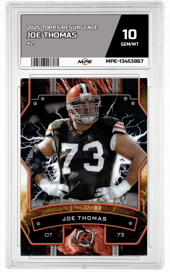 2025 TOPPS RESURGENCE #21 JOE THOMAS MPE 10 GEM/MT — graded card auctioned from the MPE vault
