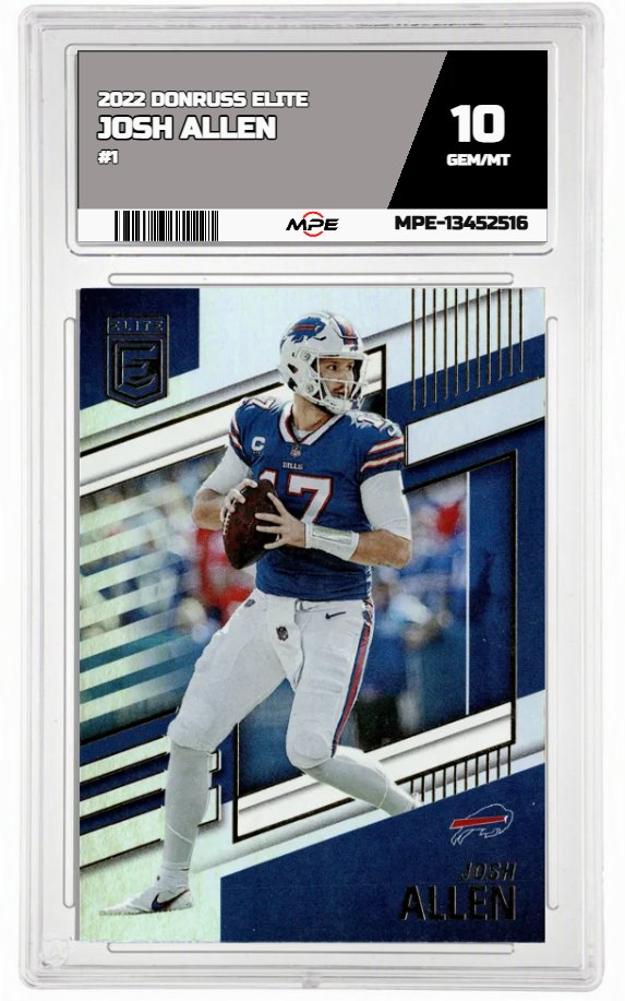 2022 DONRUSS ELITE #1 JOSH ALLEN MPE 10 GEM/MT — graded card auctioned from the MPE vault