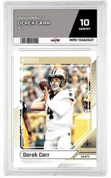 2024 DONRUSS #60 DEREK CARR MPE 10 GEM/MT — graded card up for auction