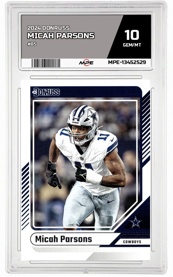 2024 DONRUSS #85 MICAH PARSONS MPE 10 GEM/MT — graded card auctioned from the MPE vault