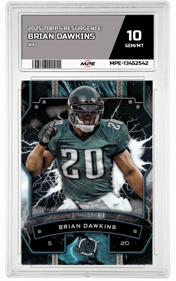 2025 TOPPS RESURGENCE #80 BRIAN DAWKINS MPE 10 GEM/MT — graded card auctioned from the MPE vault