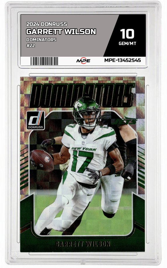 2024 DONRUSS DOMINATORS #22 GARRETT WILSON MPE 10 GEM/MT — graded card auctioned from the MPE vault