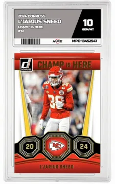 2024 DONRUSS CHAMP IS HERE #10 L'JARIUS SNEED MPE 10 GEM/MT — graded card up for auction