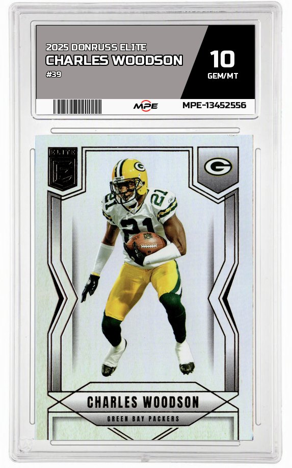 2025 DONRUSS ELITE #39 CHARLES WOODSON MPE 10 GEM/MT — graded card auctioned from the MPE vault