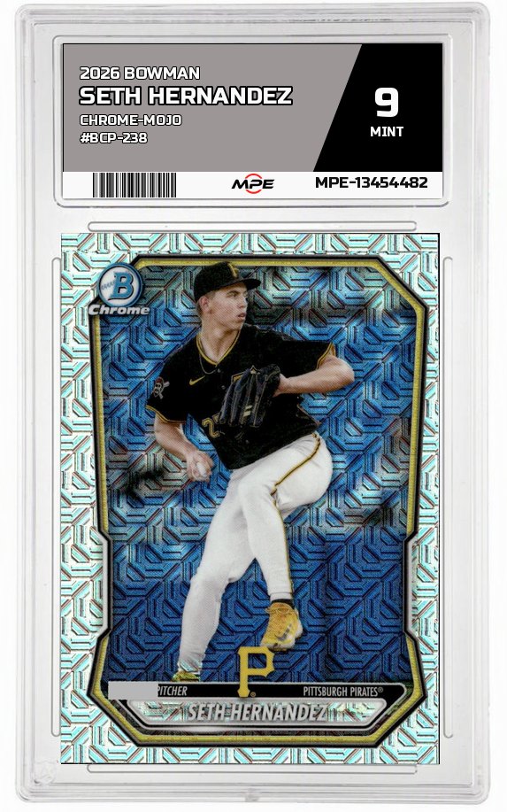 2026 BOWMAN CHROME-MOJO #BCP-238 SETH HERNANDEZ MPE 9 MINT — graded card auctioned from the MPE vault