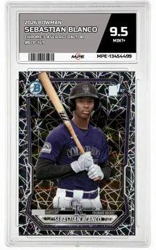 2026 BOWMAN CHROME-Laser Refractor #BCP-169 SEBASTIAN BLANCO MPE 9.5 MINT+ — graded card up for auction