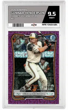 2026 BOWMAN CHROME-Fuchsia Mojo /299 #85 GUNNAR HENDERSON MPE 9.5 MINT+ — graded card up for auction