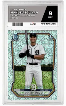 2026 BOWMAN CHROME-MOJO REFRACTOR #BCP-221 MANUEL BOLIVAR MPE 9 MINT — graded card up for auction