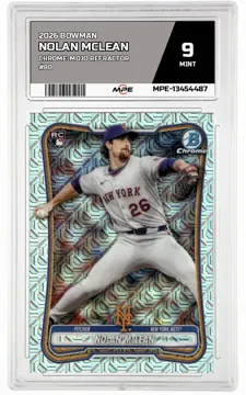 2026 BOWMAN CHROME-MOJO REFRACTOR #80 NOLAN MCLEAN MPE 9 MINT — graded card up for auction