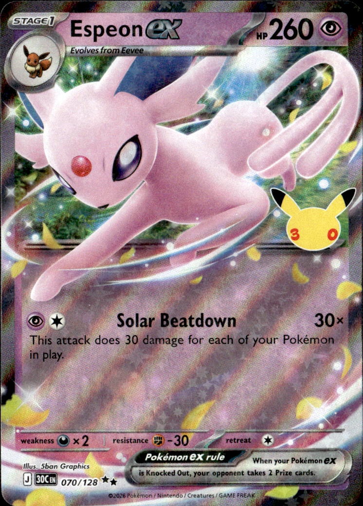 2026 Pokemon 30C En Espeon Ex graded slab