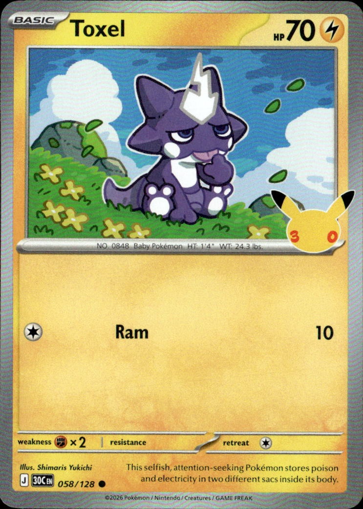 2026 Pokemon 30C En Toxel graded slab