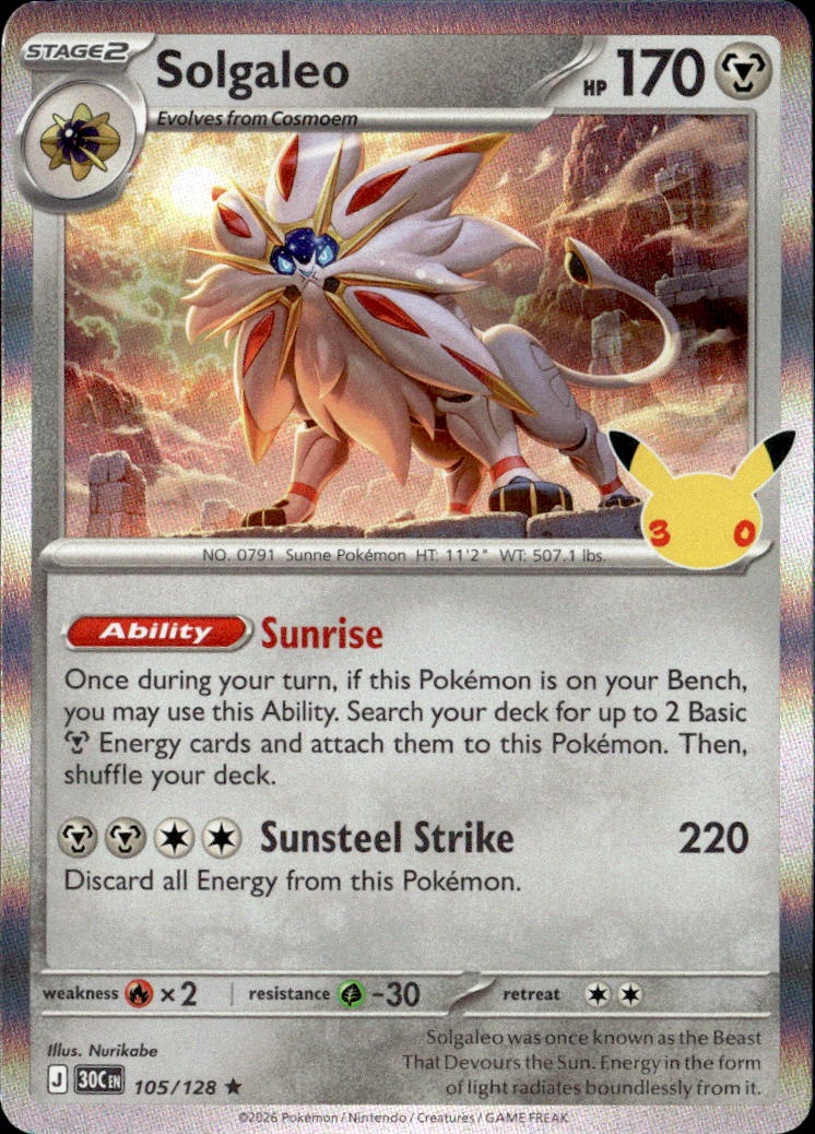 2026 Pokemon 30C En Solgaleo graded slab