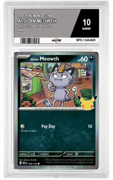 2026 POKEMON 30C EN 30th Celebration-HOLO #089 ALOLAN MEOWTH MPE 10 GEM/MT — graded card up for auction