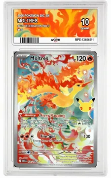 2026 POKEMON 30C EN 30th Celebration-HOLO #130 MOLTRES MPE 10 GEM/MT — graded card up for auction