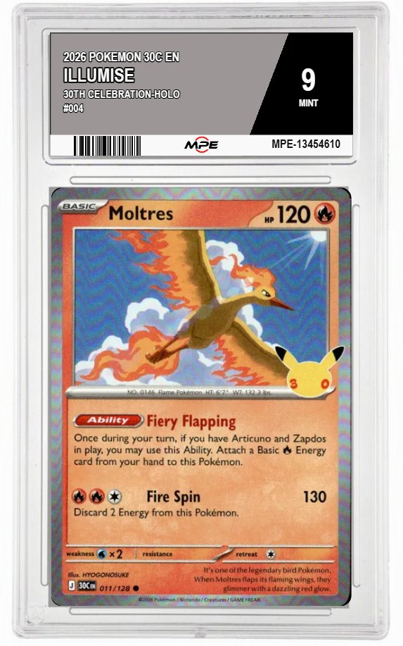 2026 POKEMON 30C EN 30th Celebration-HOLO #004 ILLUMISE MPE 9 MINT — graded card auctioned from the MPE vault