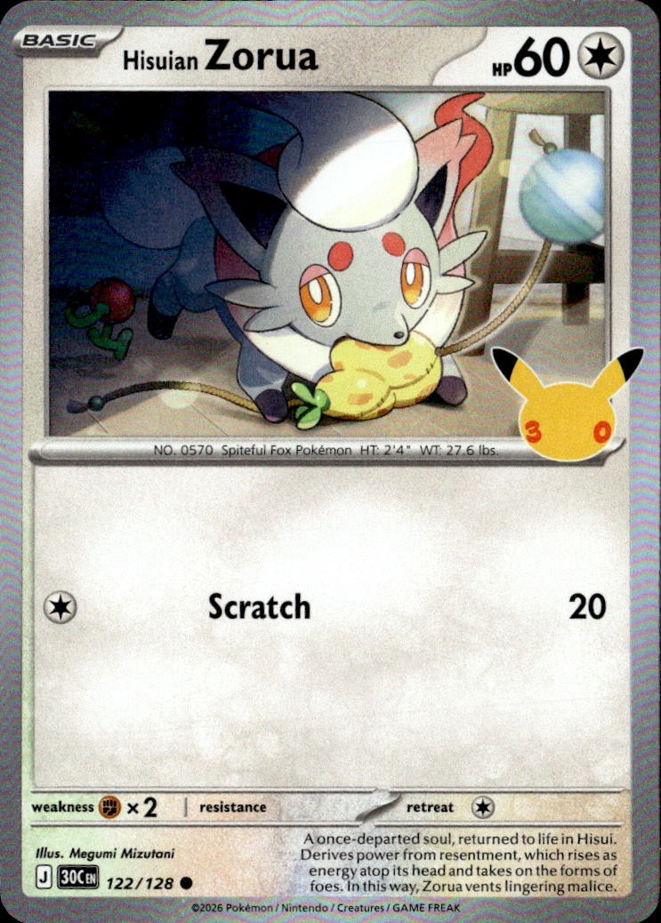 2026 Pokemon 30C En Hisuian Zorua graded slab