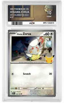 2026 POKEMON 30C EN 30th Celebration-HOLO #122 HISUIAN ZORUA MPE 10 GEM/MT — graded card up for auction