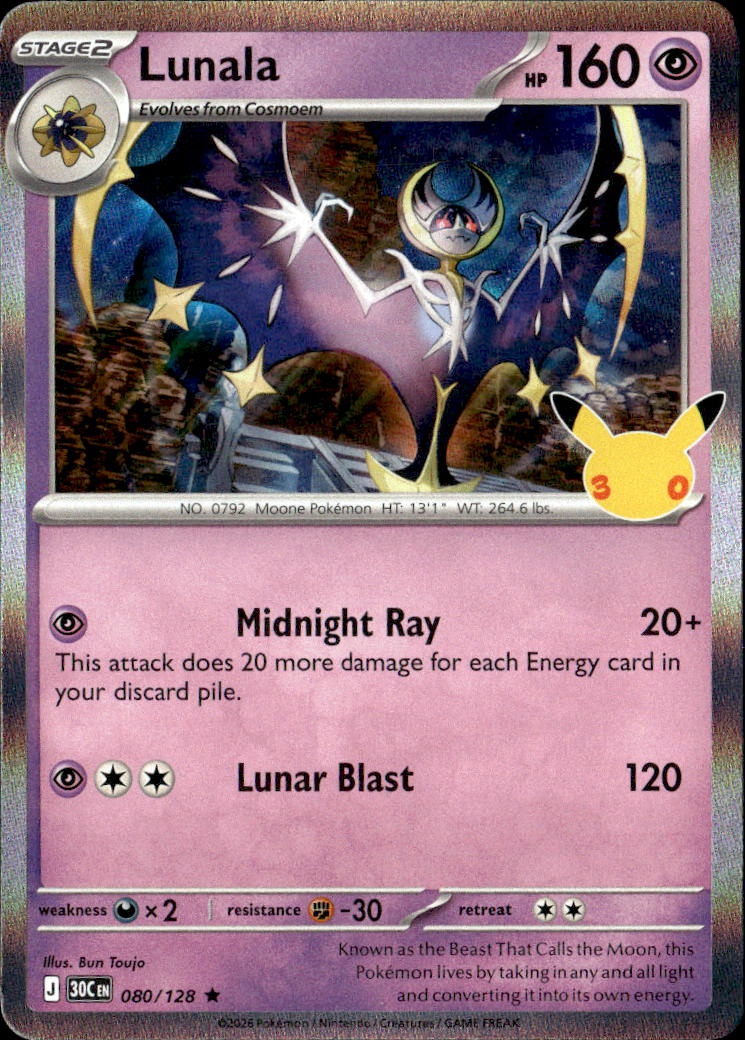 2026 Pokemon 30C En Lunala graded slab