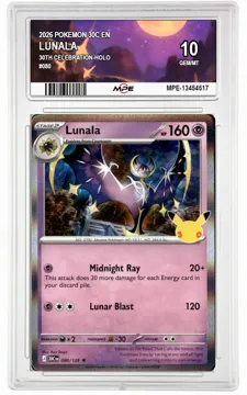 2026 POKEMON 30C EN 30th Celebration-HOLO #080 LUNALA MPE 10 GEM/MT — graded card up for auction