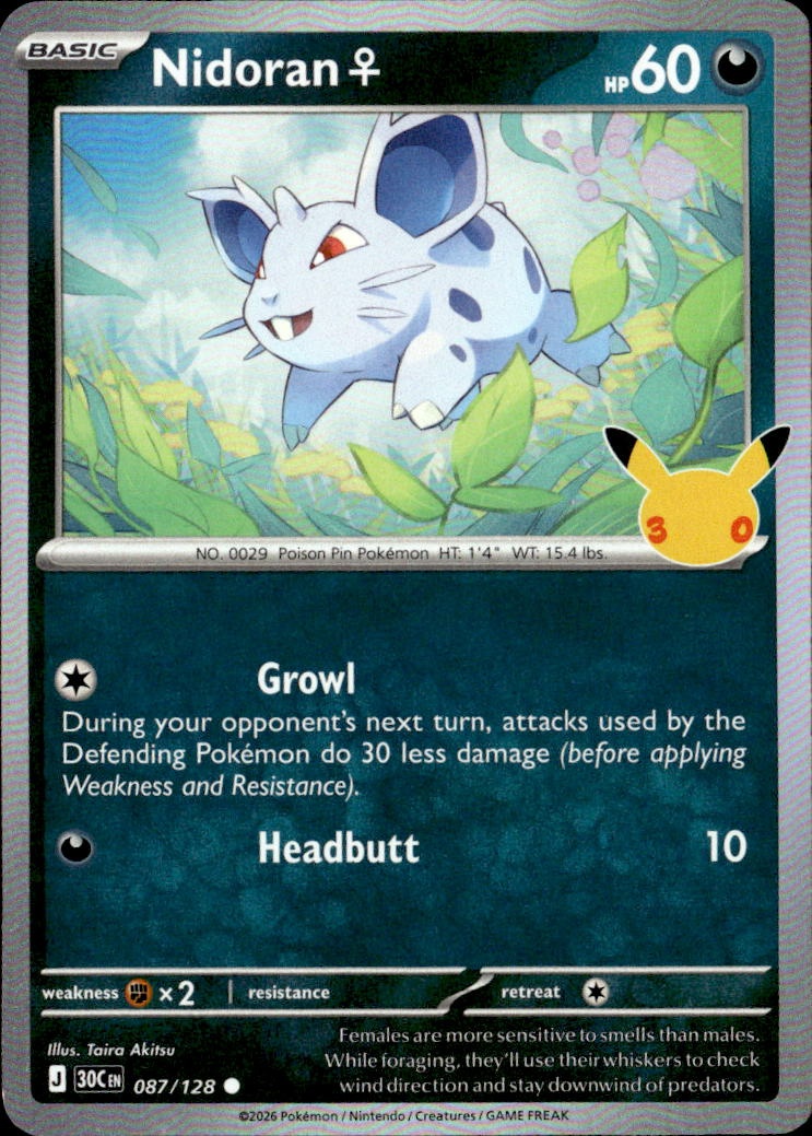 2026 Pokemon 30C En Nidoran ♀ graded slab