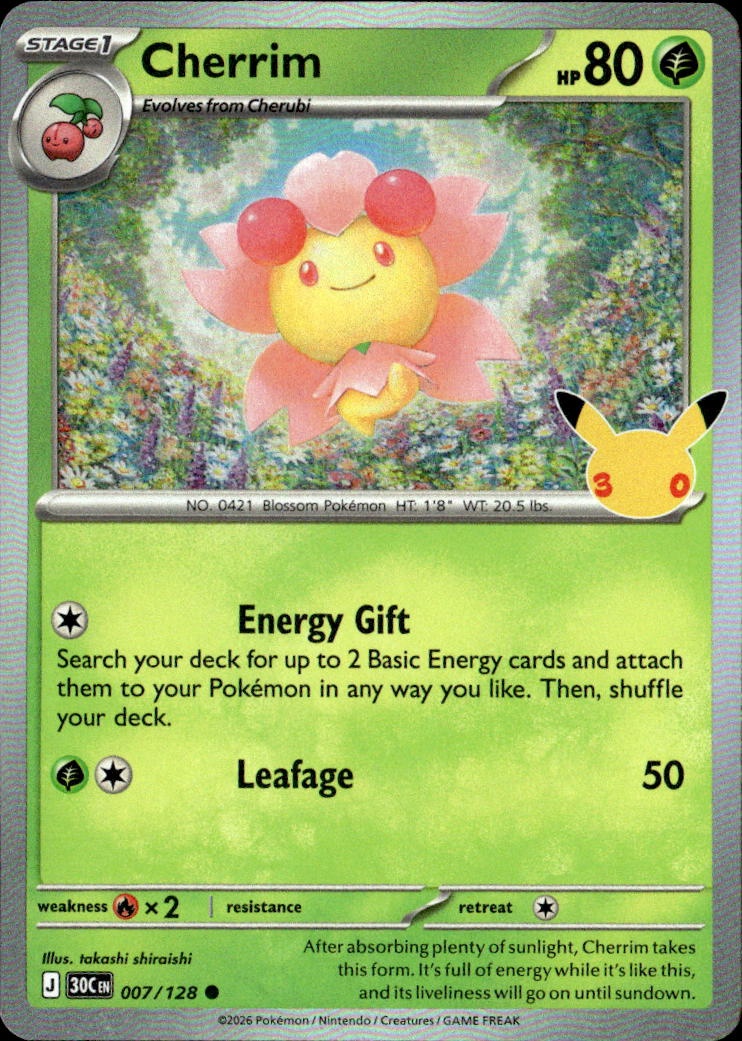 2026 Pokemon 30C En Cherrim graded slab