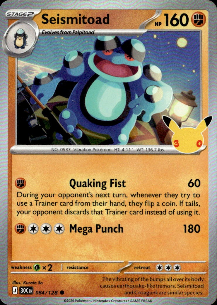 2026 Pokemon 30C En Seismitoad graded slab