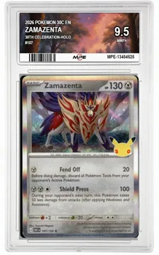 2026 POKEMON 30C EN 30th Celebration-HOLO #107 ZAMAZENTA MPE 9.5 MINT+ — graded card up for auction
