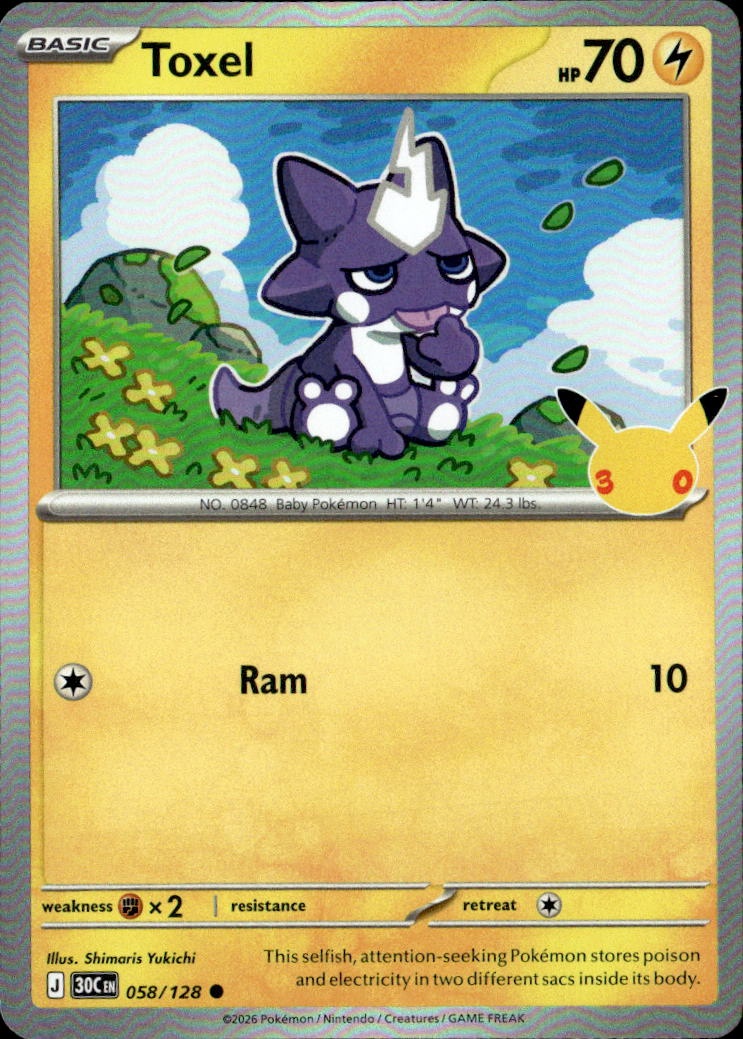 2026 Pokemon 30C En Toxel graded slab