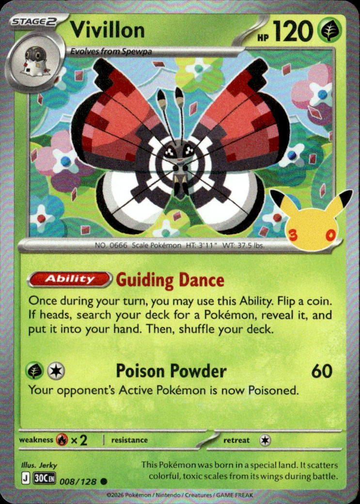 2026 Pokemon 30C En Vivillon graded slab