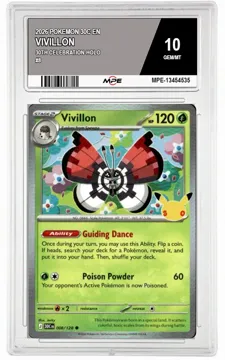 2026 POKEMON 30C EN 30th Celebration-HOLO #8 VIVILLON MPE 10 GEM/MT — graded card up for auction