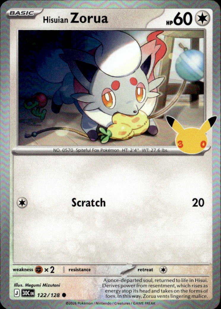 2026 Pokemon 30C En Hisuian Zorua graded slab