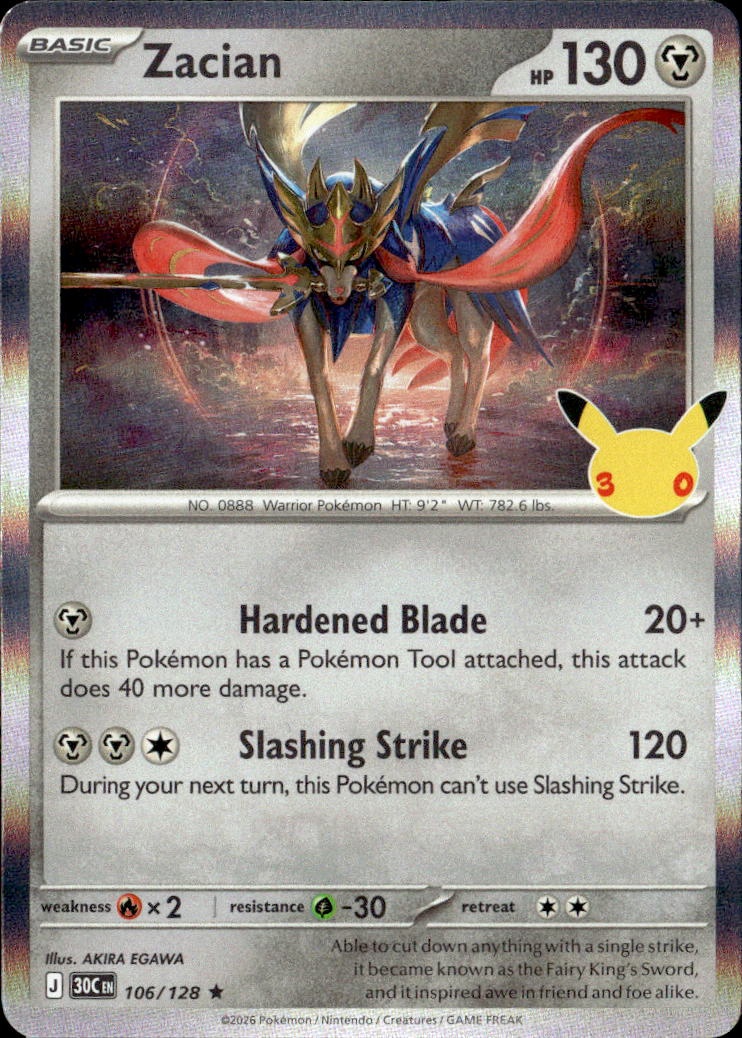 2026 Pokemon 30C En Zacian graded slab