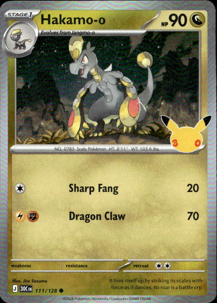 2026 Pokemon 30C En Hakamoo-O graded slab