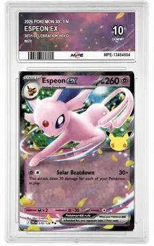2026 POKEMON 30C EN 30th Celebration-HOLO #070 ESPEON EX MPE 10 GEM/MT — graded card up for auction