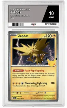 2026 POKEMON 30C EN 30th Celebration-HOLO #055 ZAPDOS MPE 10 GEM/MT — graded card up for auction