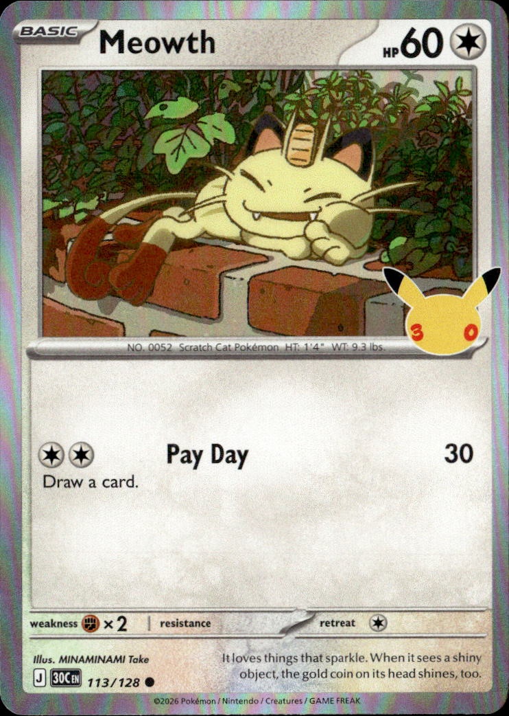2026 Pokemon 30C En Meowth graded slab