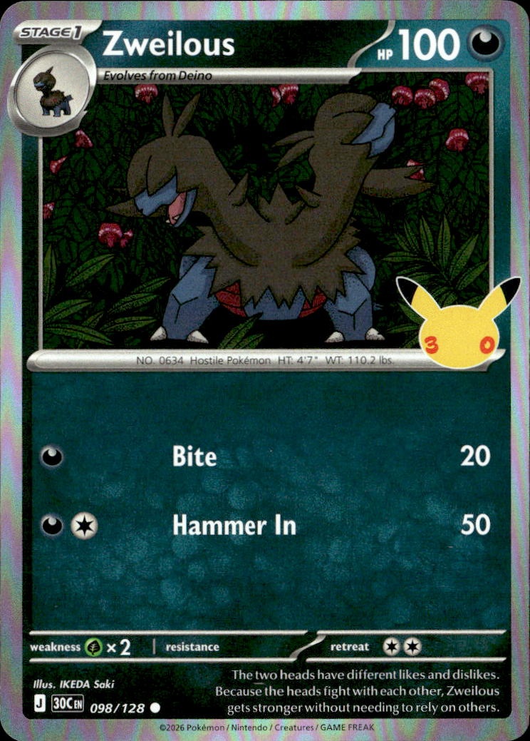 2026 Pokemon 30C En Zweilous graded slab